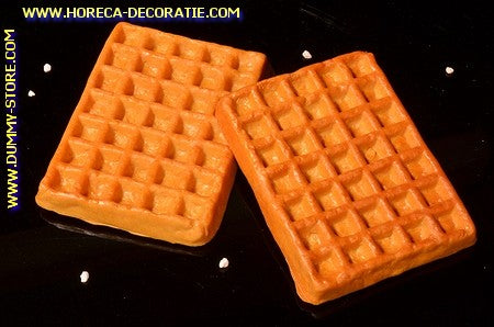 Belgische wafel, 2 stuks - 120 x 90 mm - brooddummy dummy - namaak